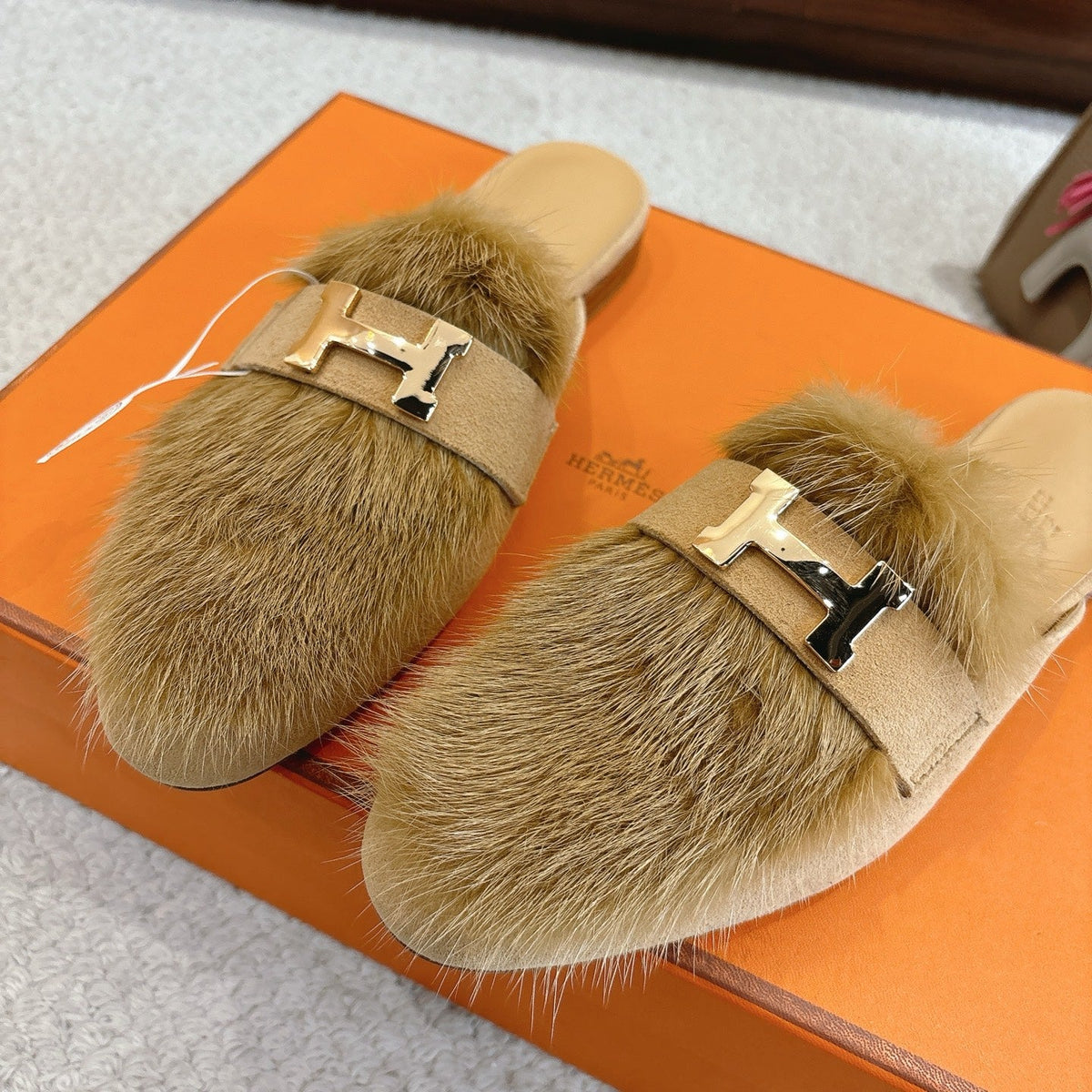 Hermès Mink Suede Loafers & Mules – Autumn/Winter Collection