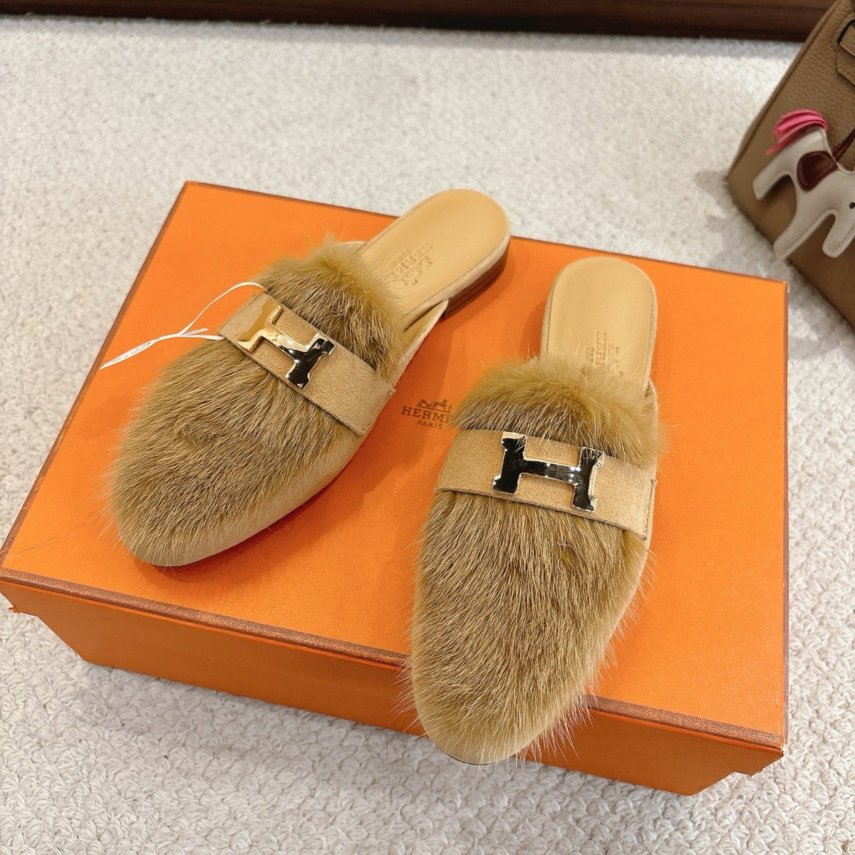 Hermès Mink Suede Loafers & Mules – Autumn/Winter Collection