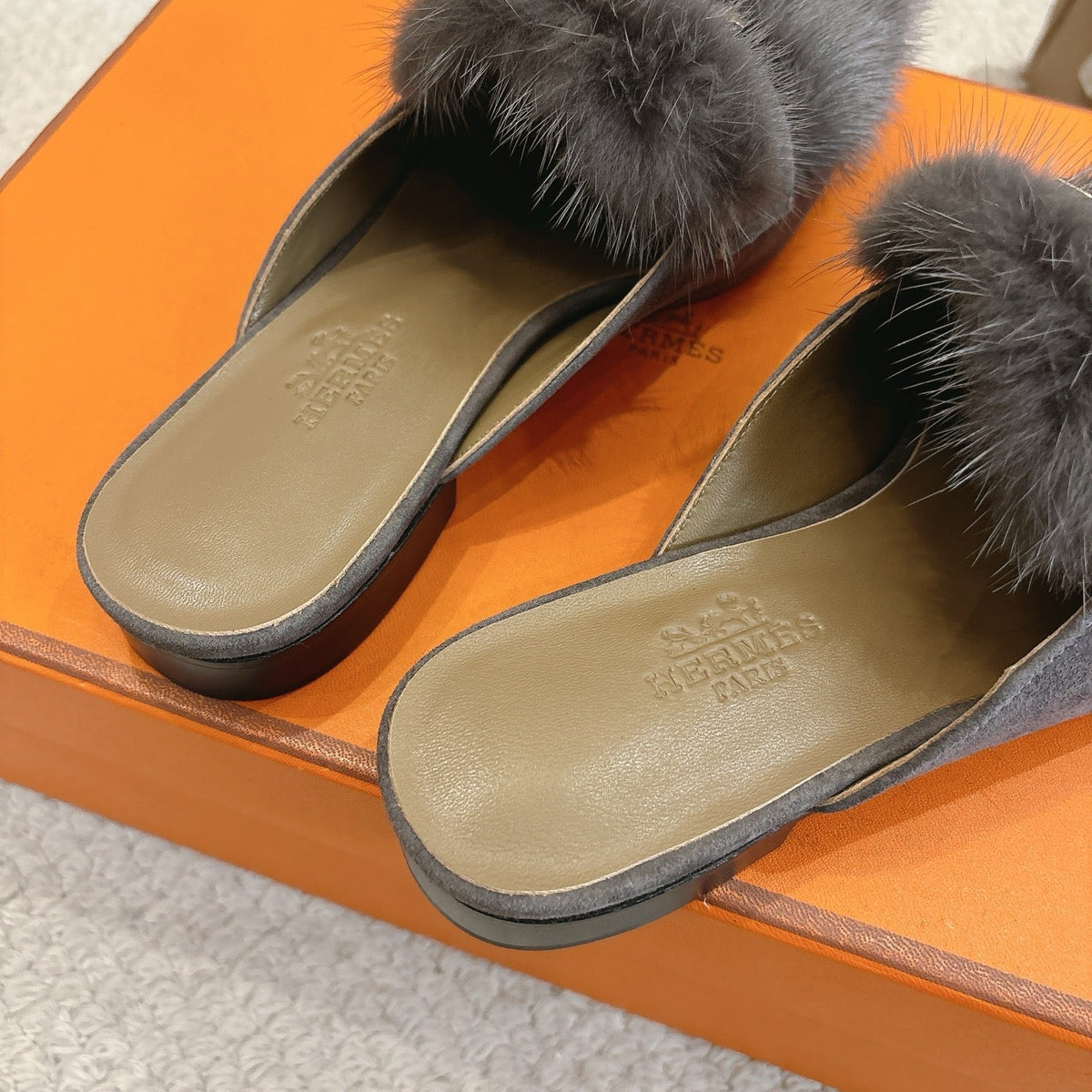 Hermès Mink Suede Loafers & Mules – Autumn/Winter Collection