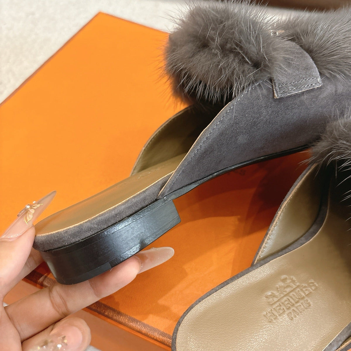 Hermès Mink Suede Loafers & Mules – Autumn/Winter Collection