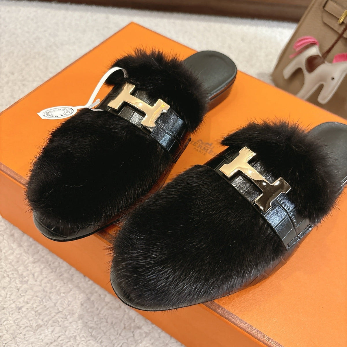 Hermès Mink Suede Loafers & Mules – Autumn/Winter Collection