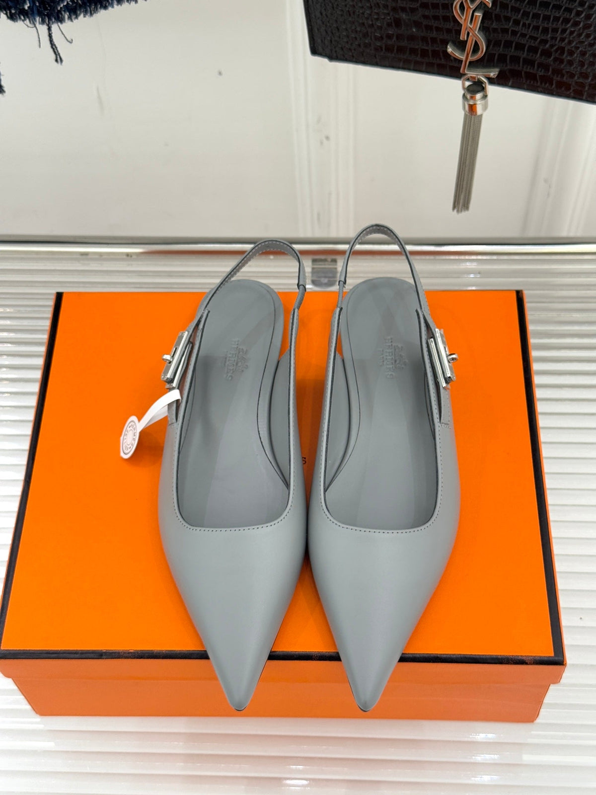 Hermès Kelly Buckle Pointed Toe Flat Sandals