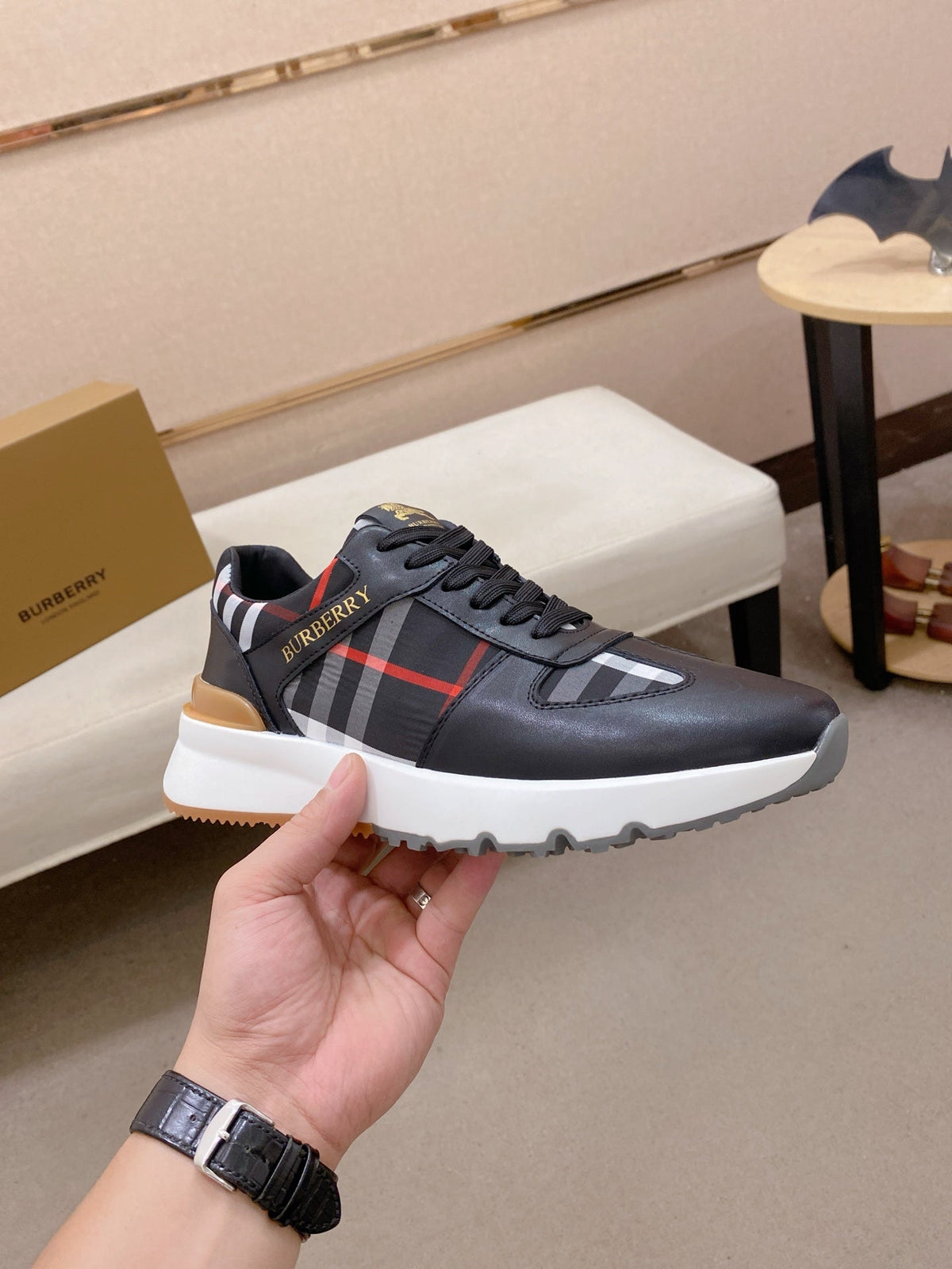 Burberry Italian Calfskin Leather Loafers