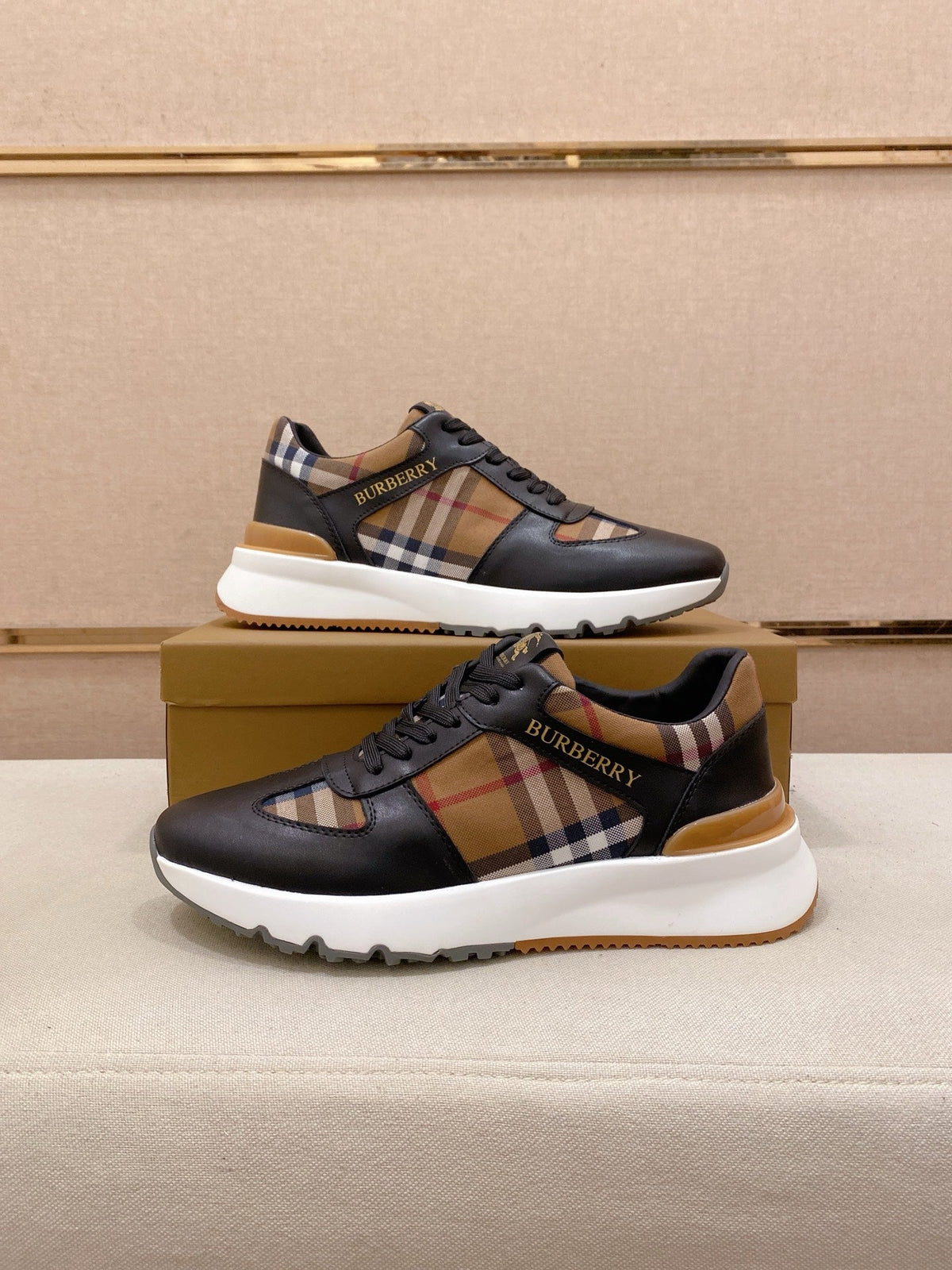 Burberry Italian Calfskin Leather Loafers