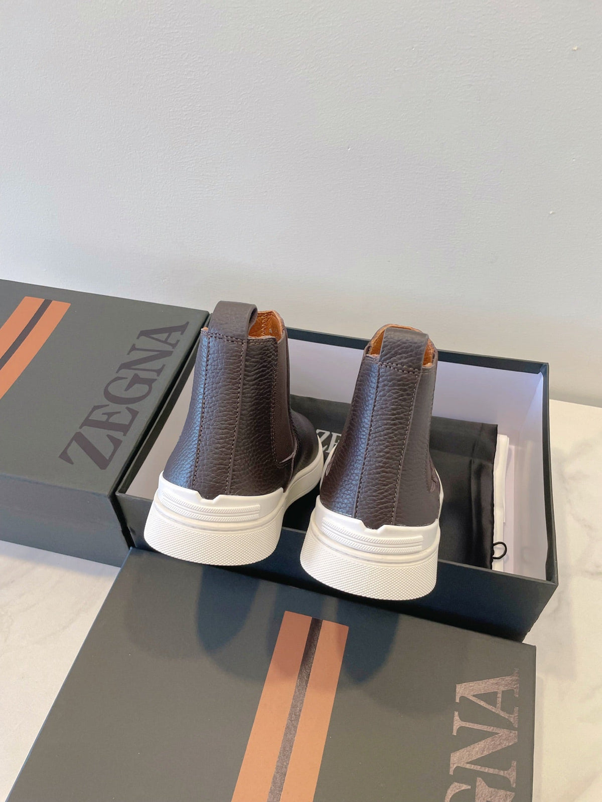 Zegna COUTURE Triple Stitch Leather Sneakers