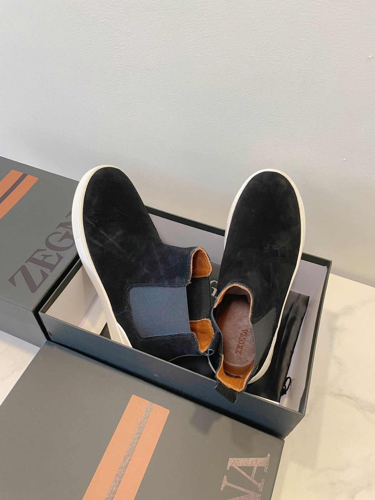 Zegna COUTURE Triple Stitch Leather Sneakers