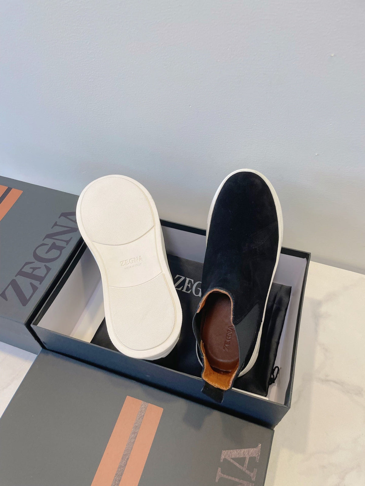 Zegna COUTURE Triple Stitch Leather Sneakers