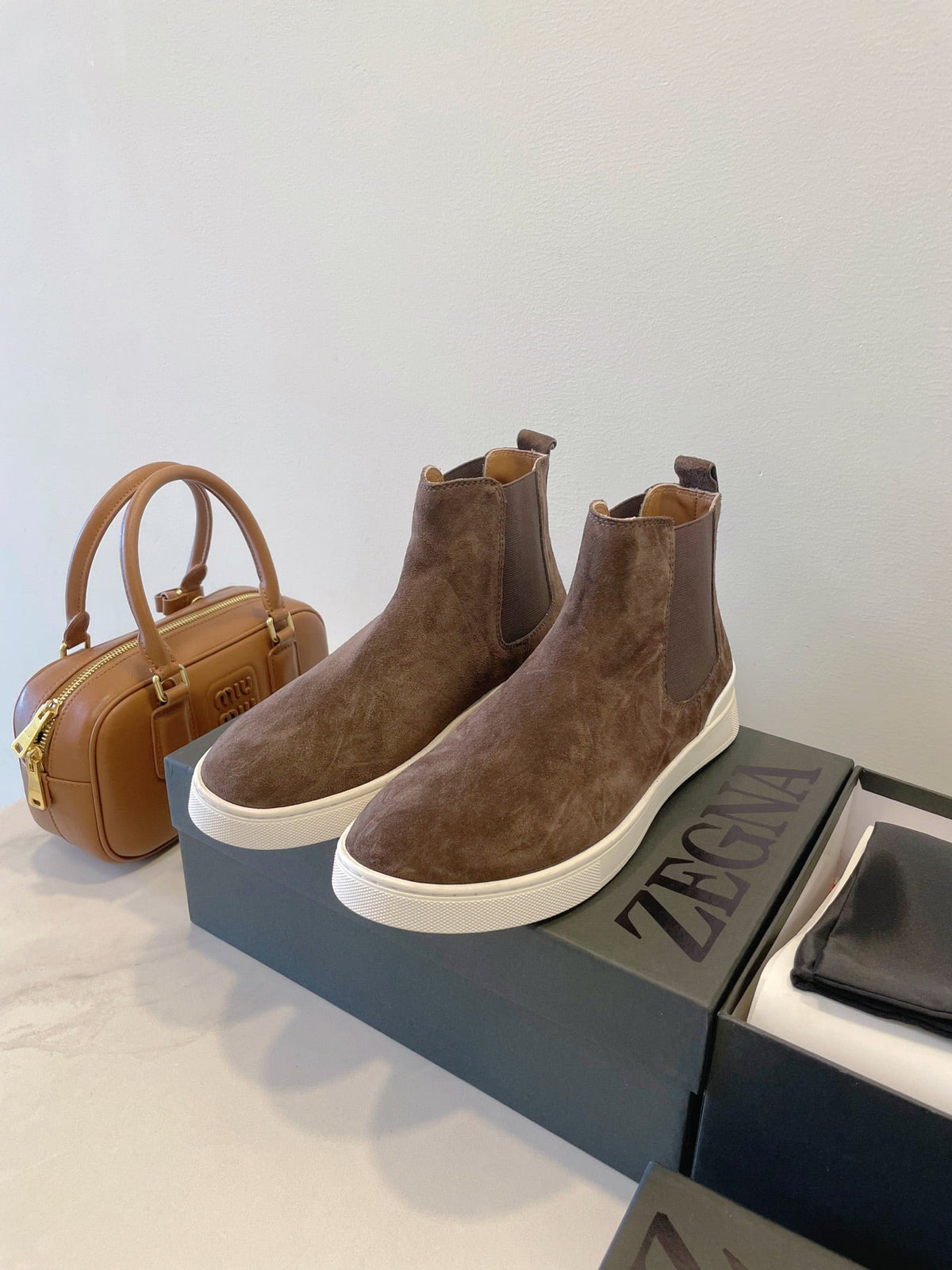 Zegna COUTURE Triple Stitch Leather Sneakers
