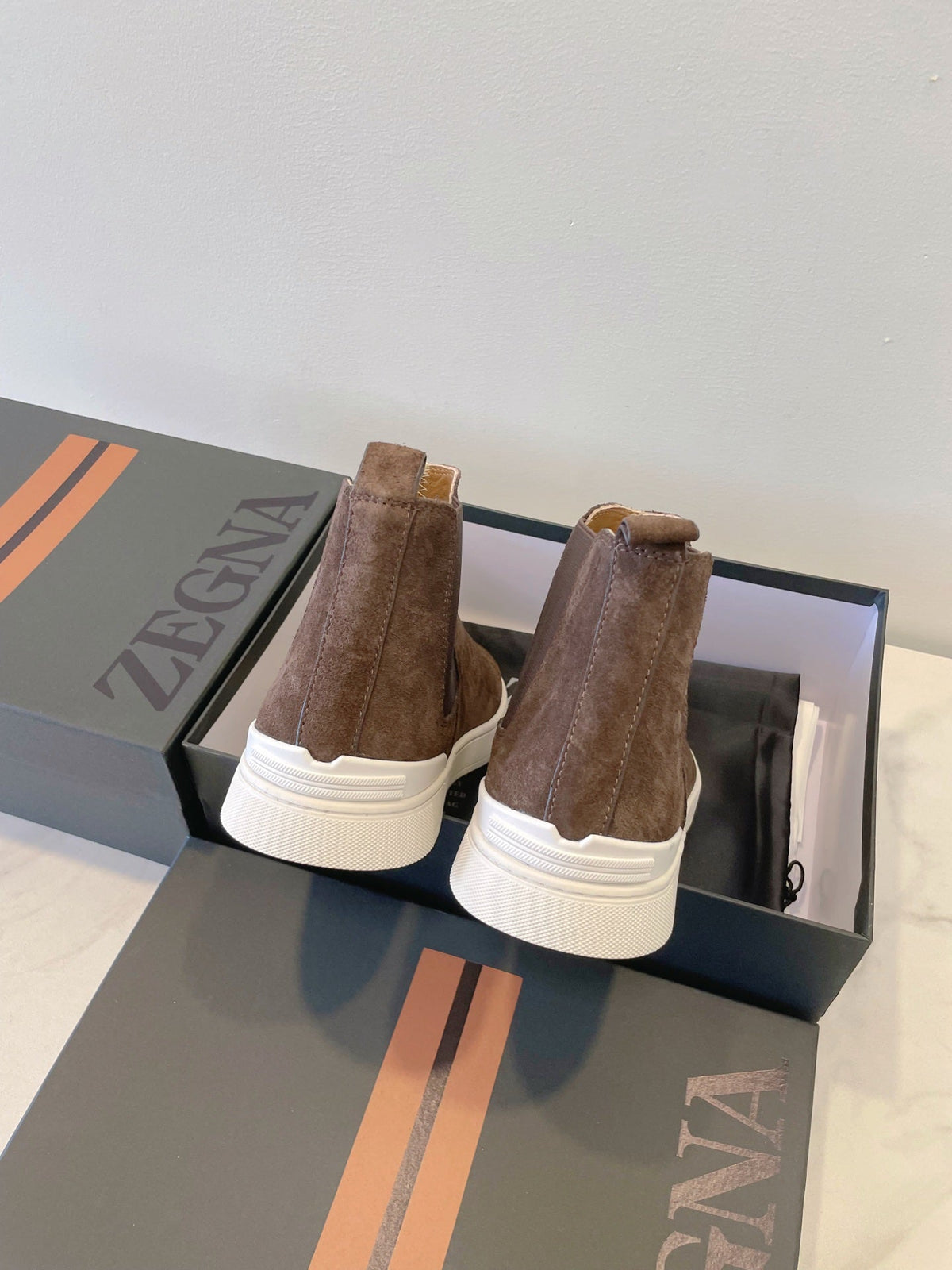 Zegna COUTURE Triple Stitch Leather Sneakers