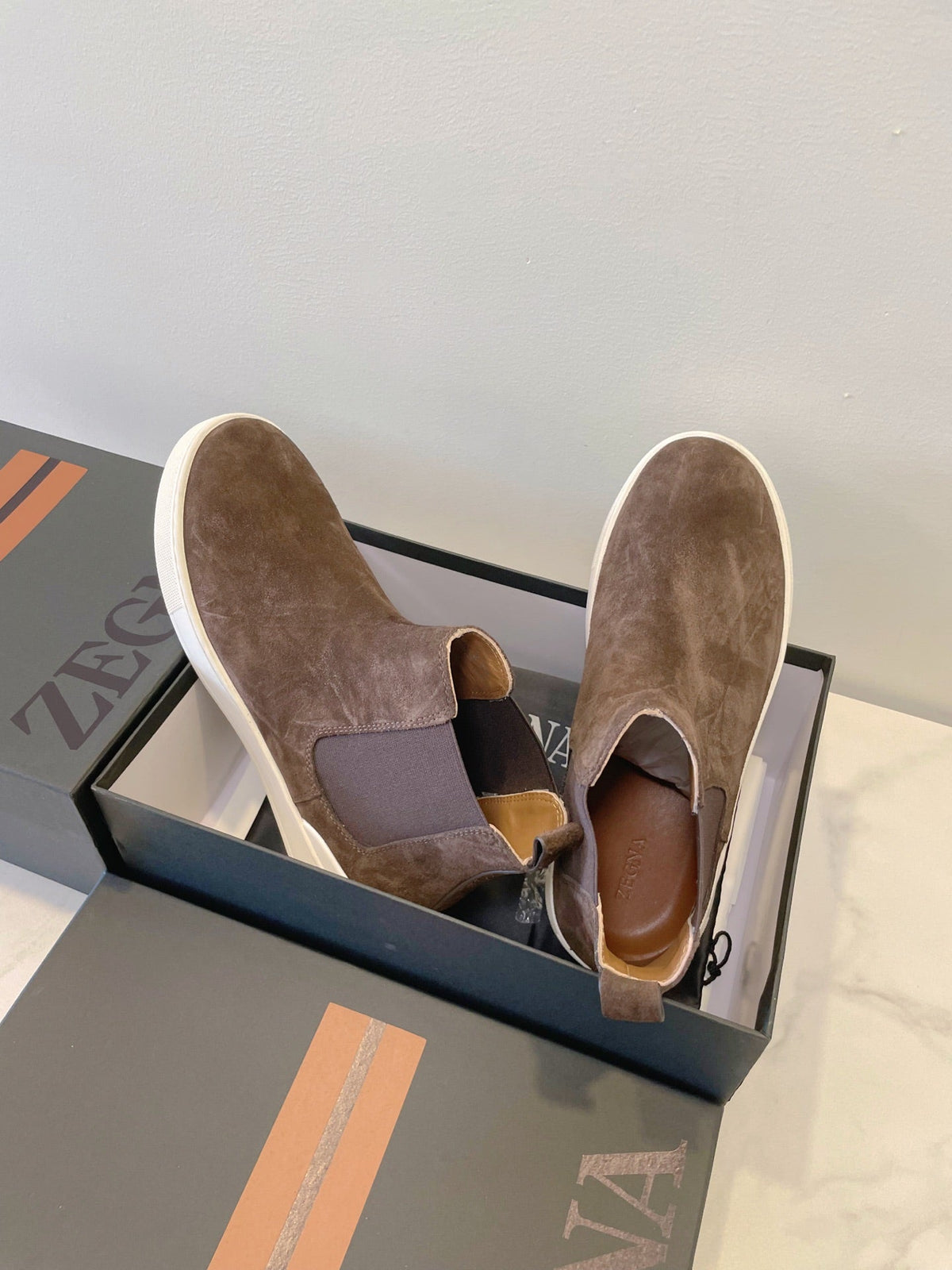 Zegna COUTURE Triple Stitch Leather Sneakers