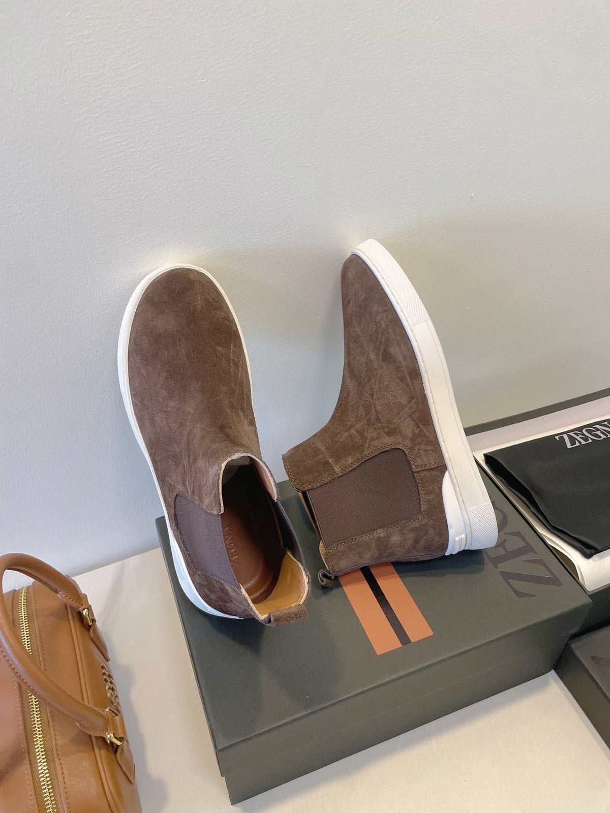 Zegna COUTURE Triple Stitch Leather Sneakers