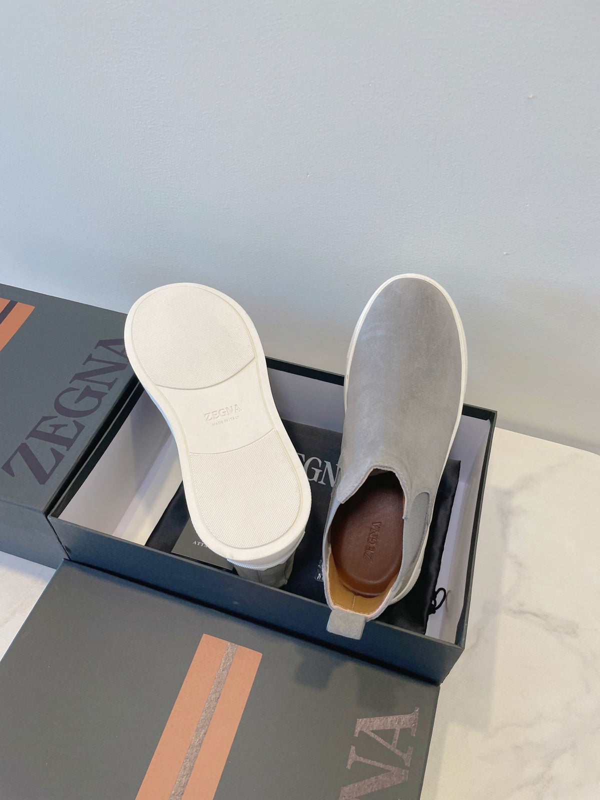 Zegna COUTURE Triple Stitch Leather Sneakers