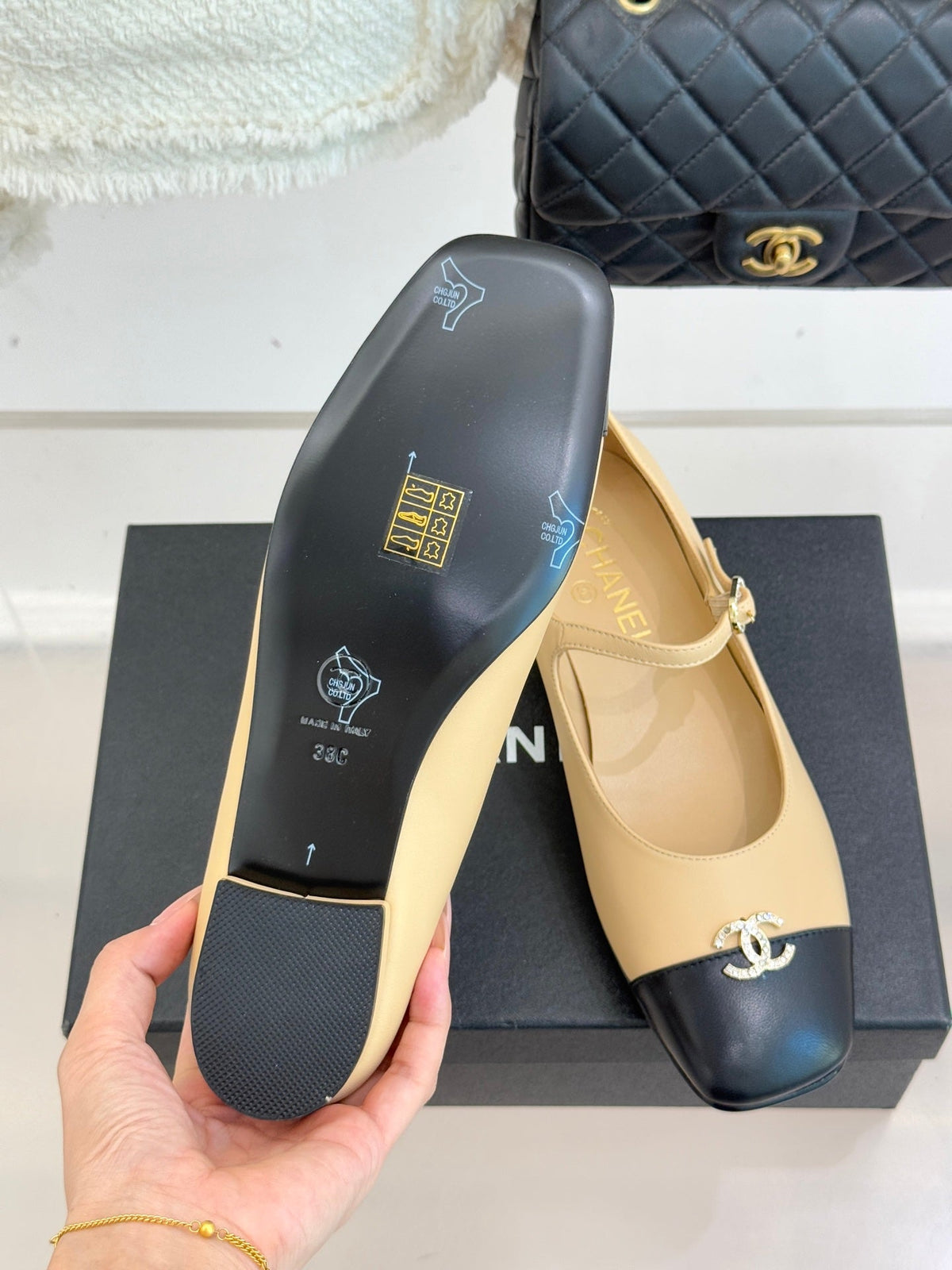 Chanel Rhinestone Double C Mary Jane Flats – 25K Collection