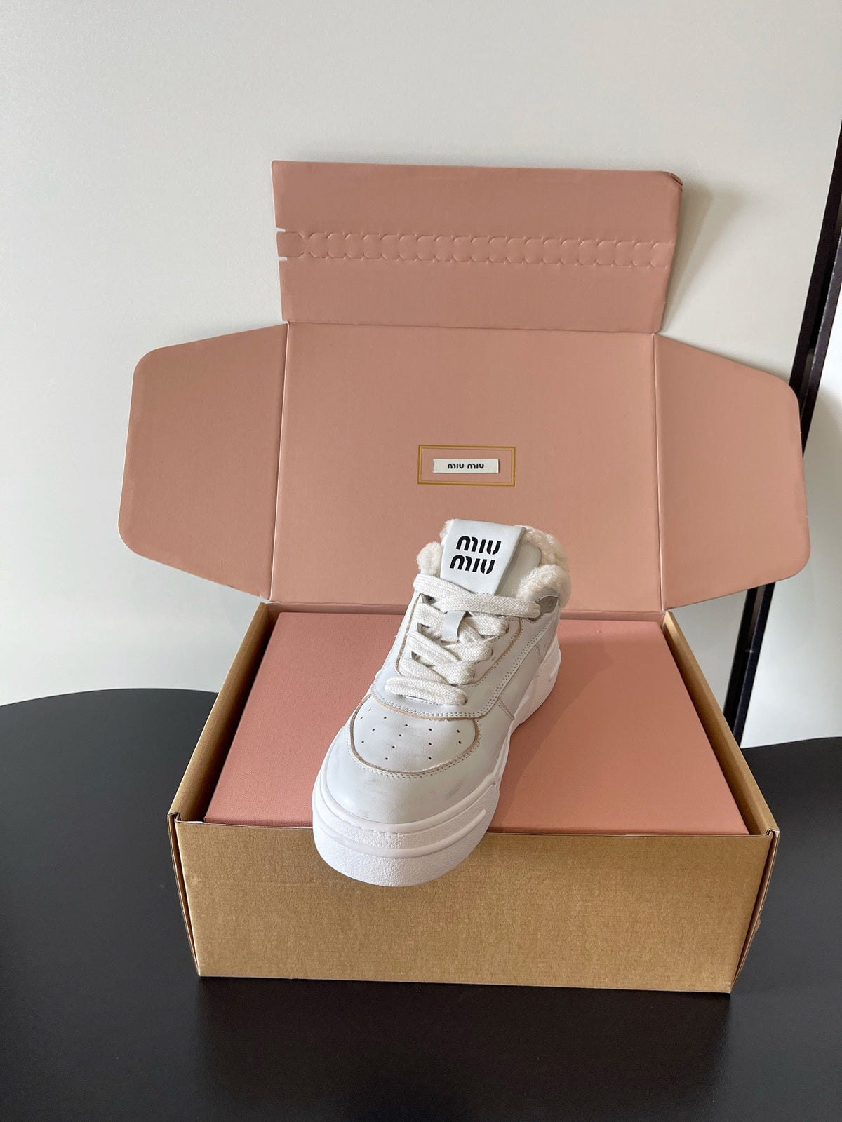 Miu Miu Distressed Retro German Training Sneakers