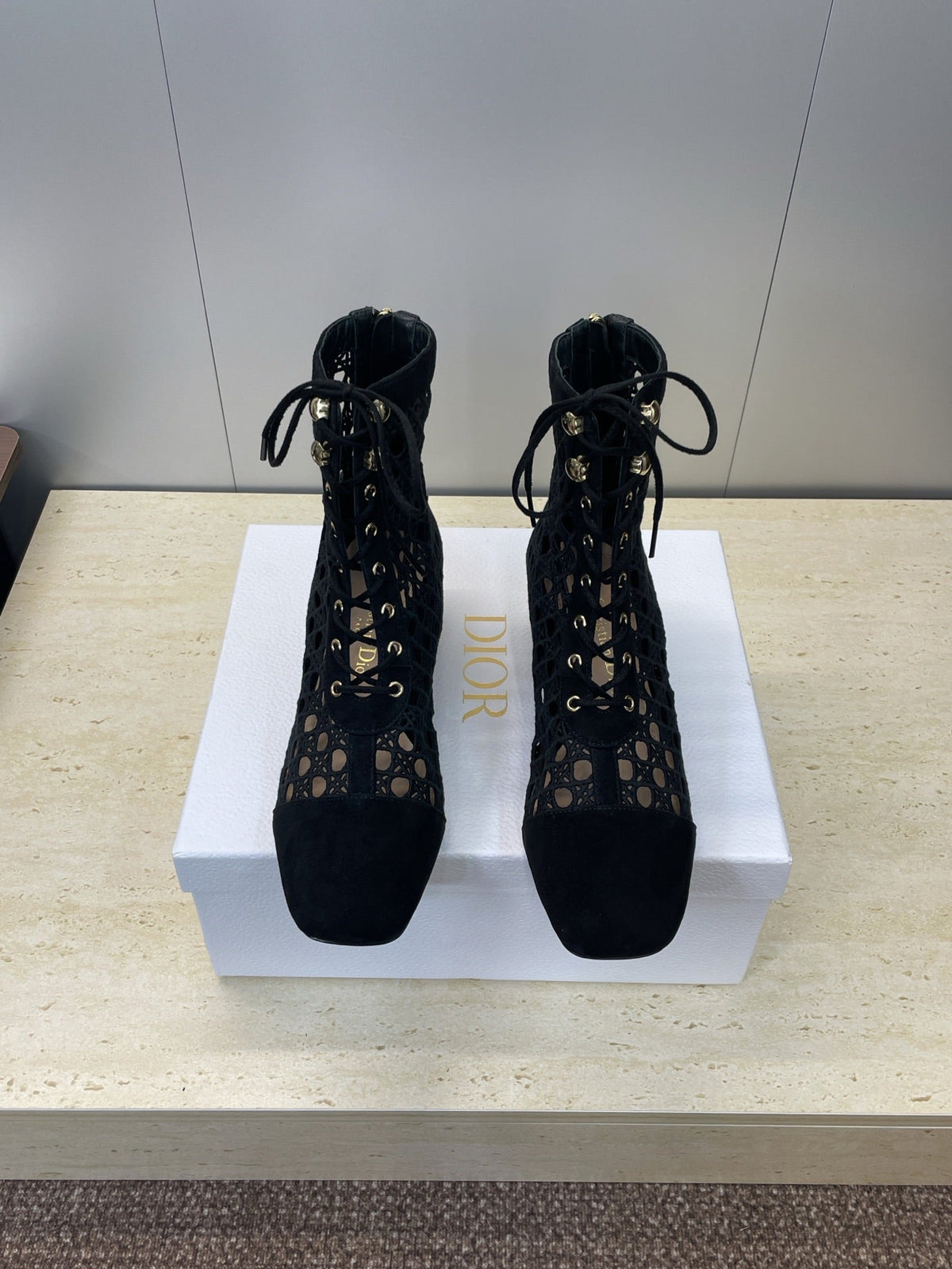 Dior D-Lcon Embroidered Ankle Boots – 2025FW