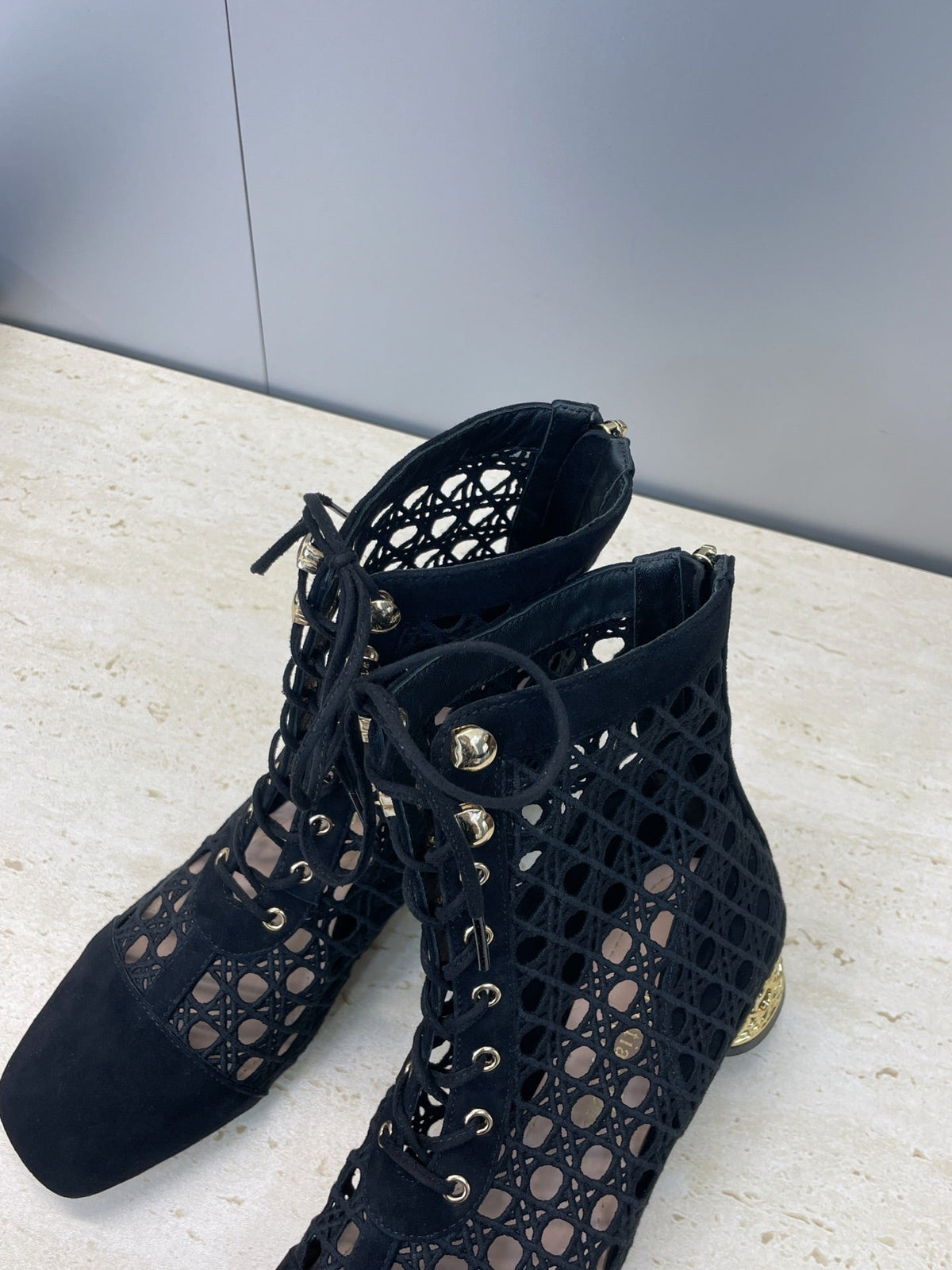 Dior D-Lcon Embroidered Ankle Boots – 2025FW