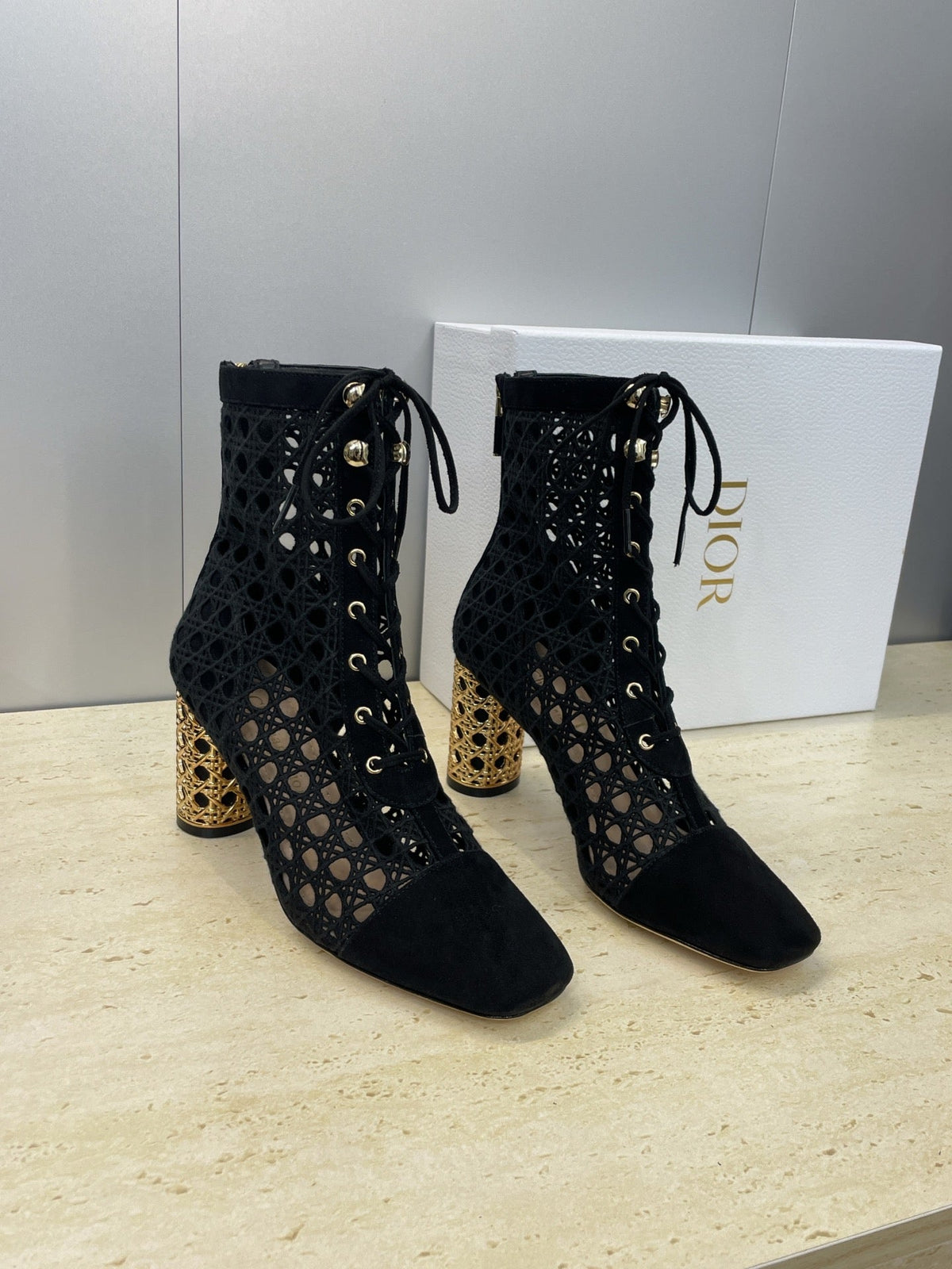 Dior D-Lcon Embroidered Ankle Boots – 2025FW