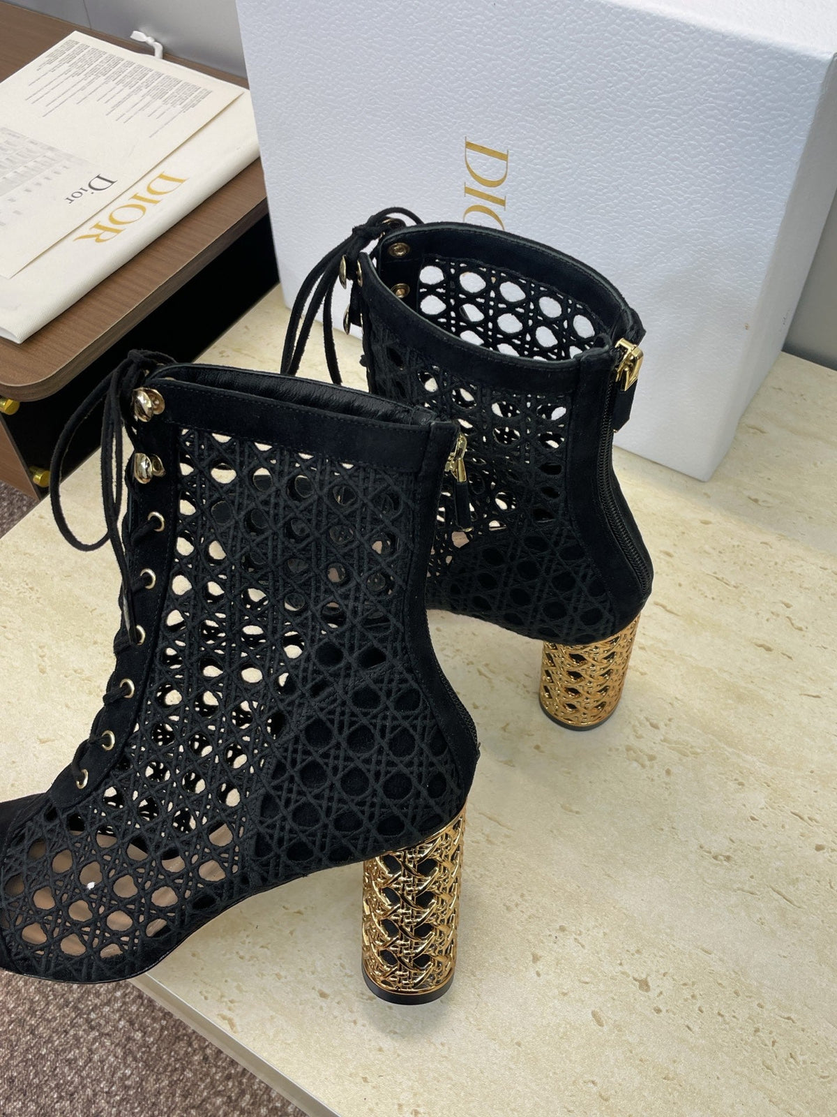 Dior D-Lcon Embroidered Ankle Boots – 2025FW