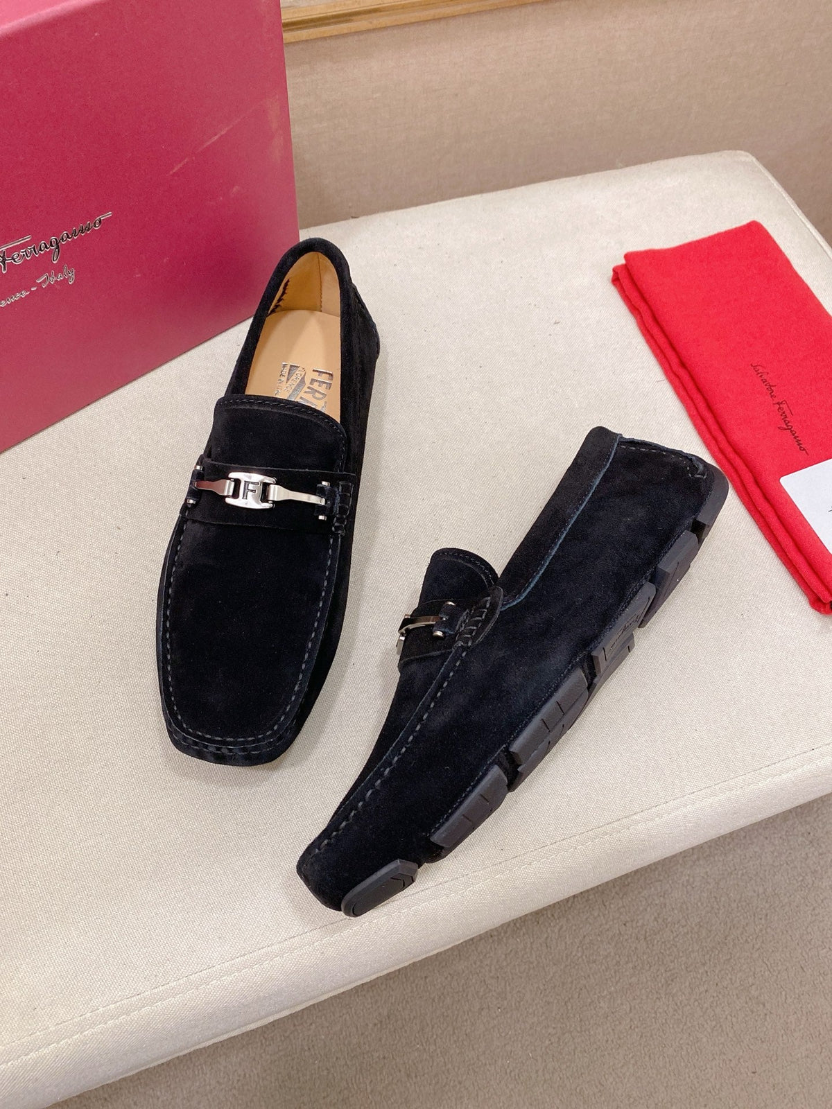 Ferragamo Men's Suede Driving Shoes