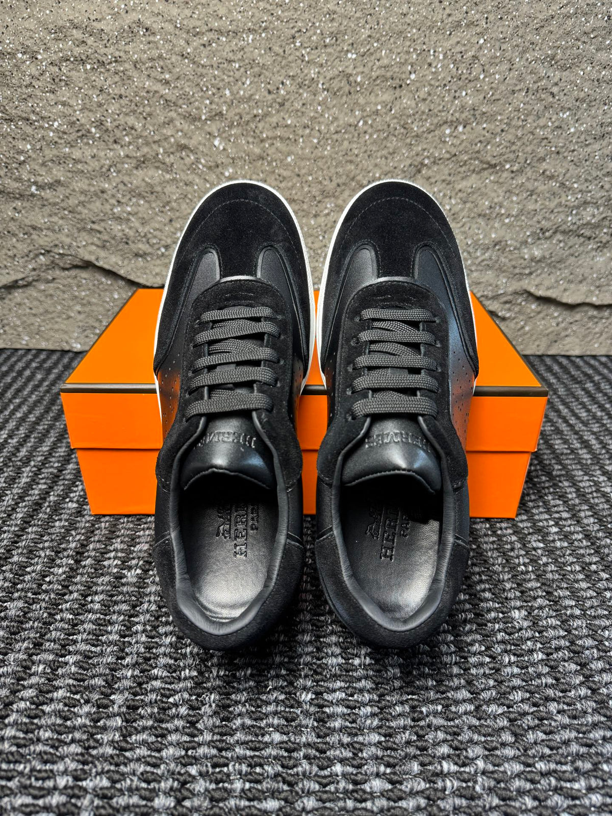 Hermès Laser-Punched H Nappa Calfskin Sneakers
