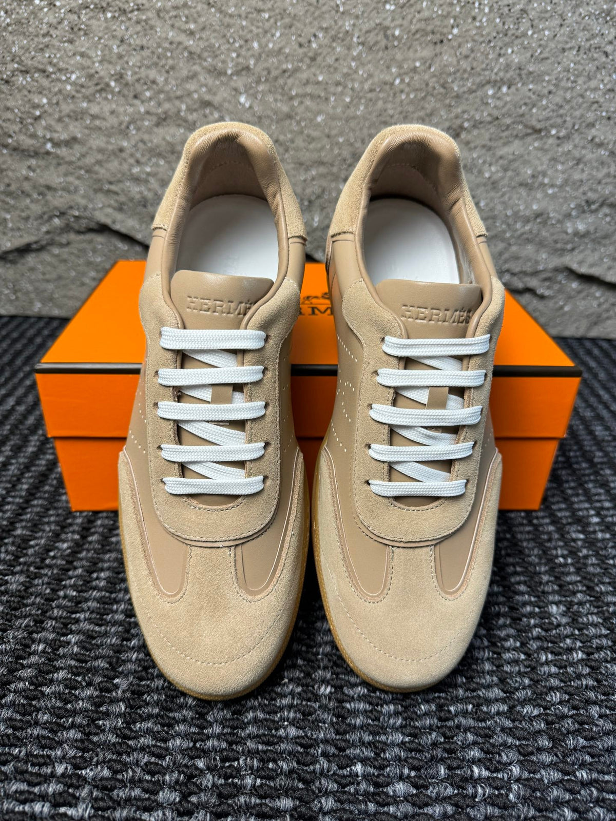 Hermès Laser-Punched H Nappa Calfskin Sneakers