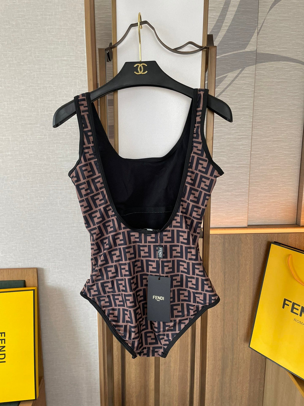 Fendi Versatile Backless One-Piece Swimsuit