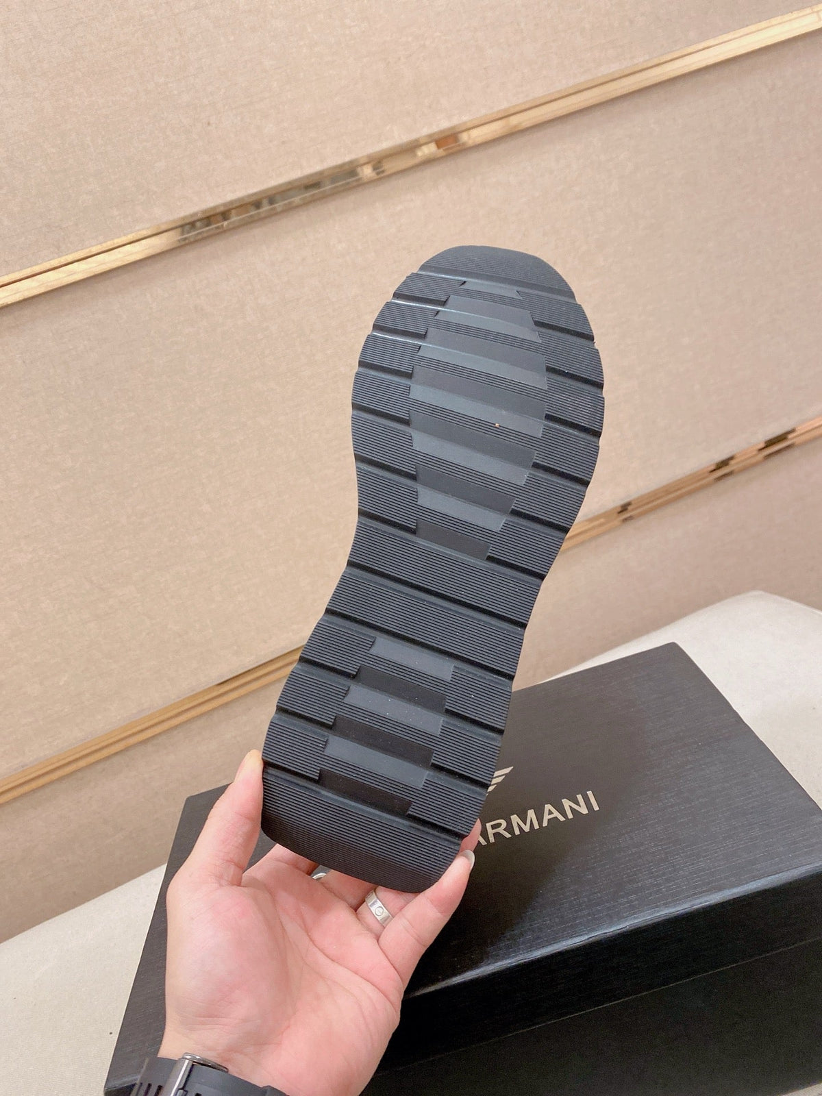 Armani Official Synchronized Knit Sneakers