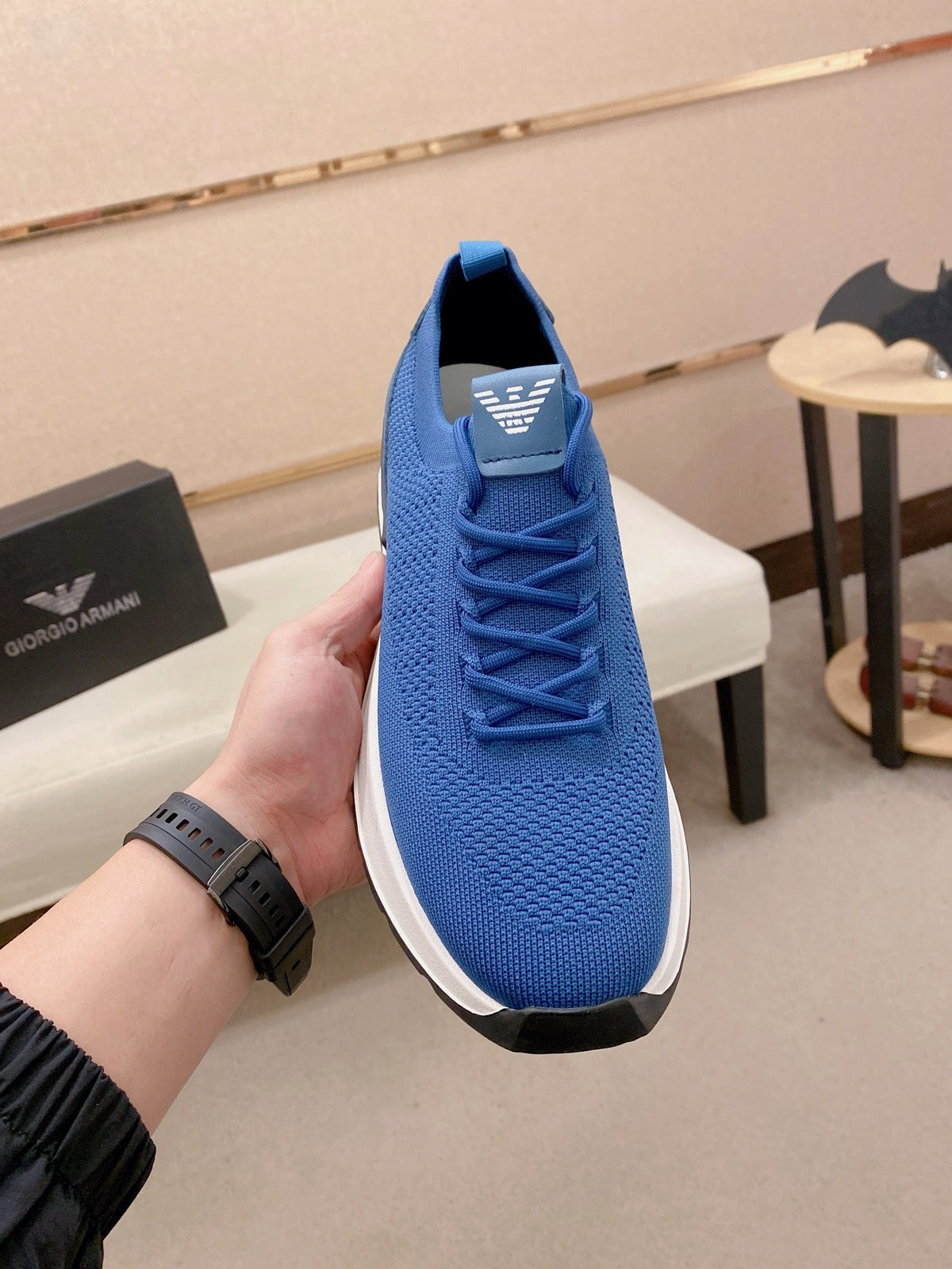 Armani Official Synchronized Knit Sneakers
