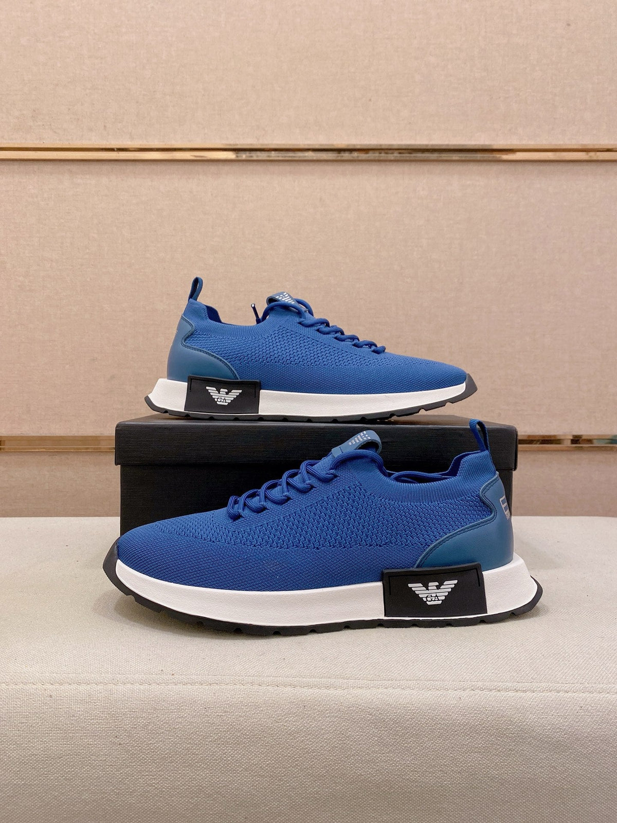 Armani Official Synchronized Knit Sneakers