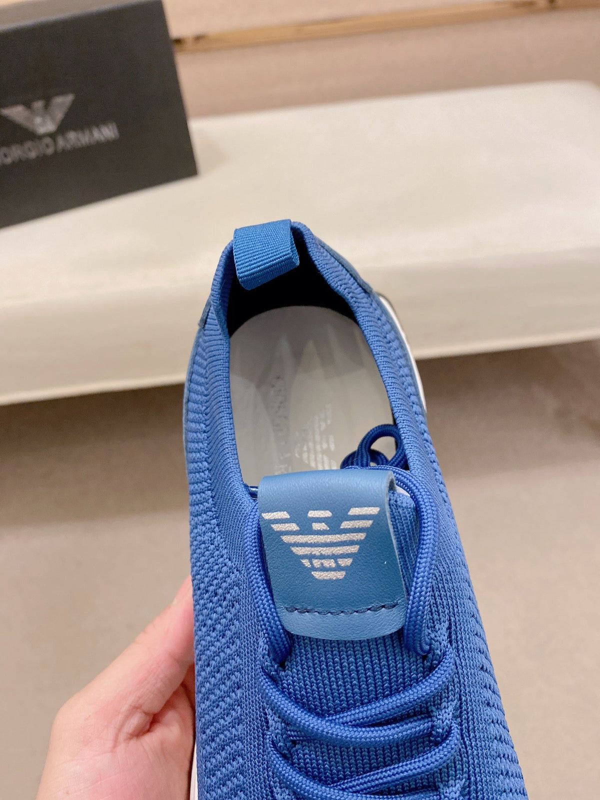 Armani Official Synchronized Knit Sneakers