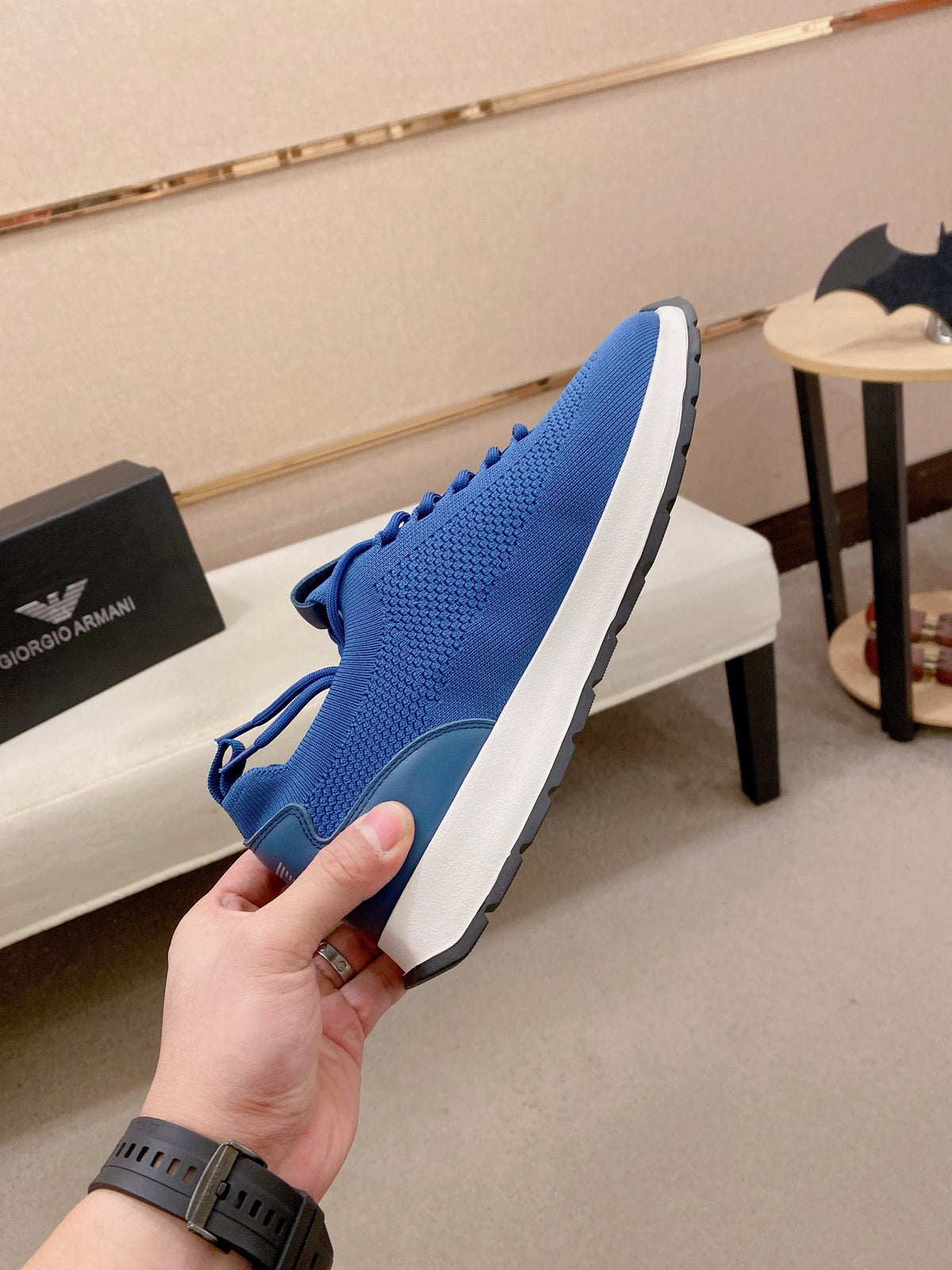 Armani Official Synchronized Knit Sneakers