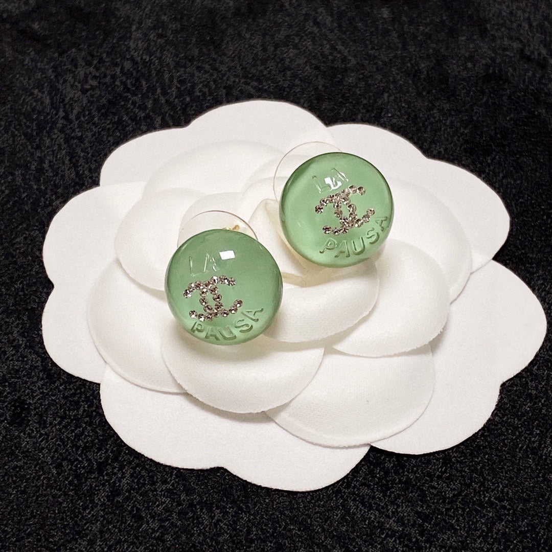 18K  Chanel Green Earrings
