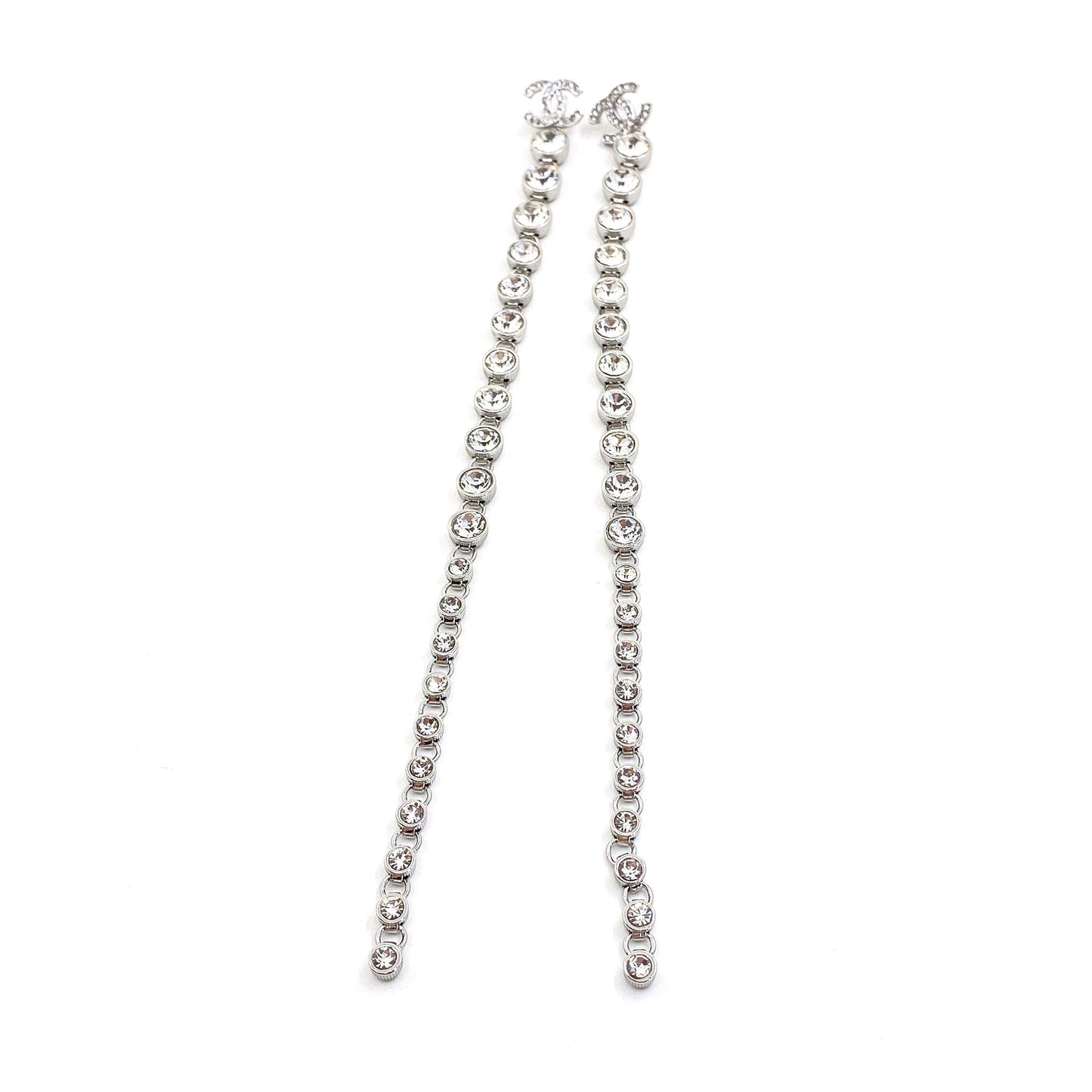 18K  Chanel Long Crystals Earrings