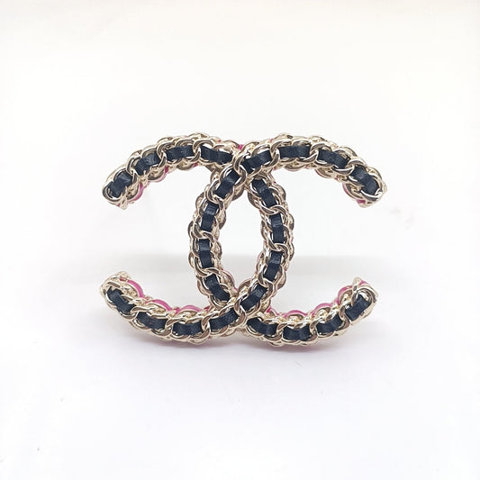 18K  Chanel Leather Pink Brooch