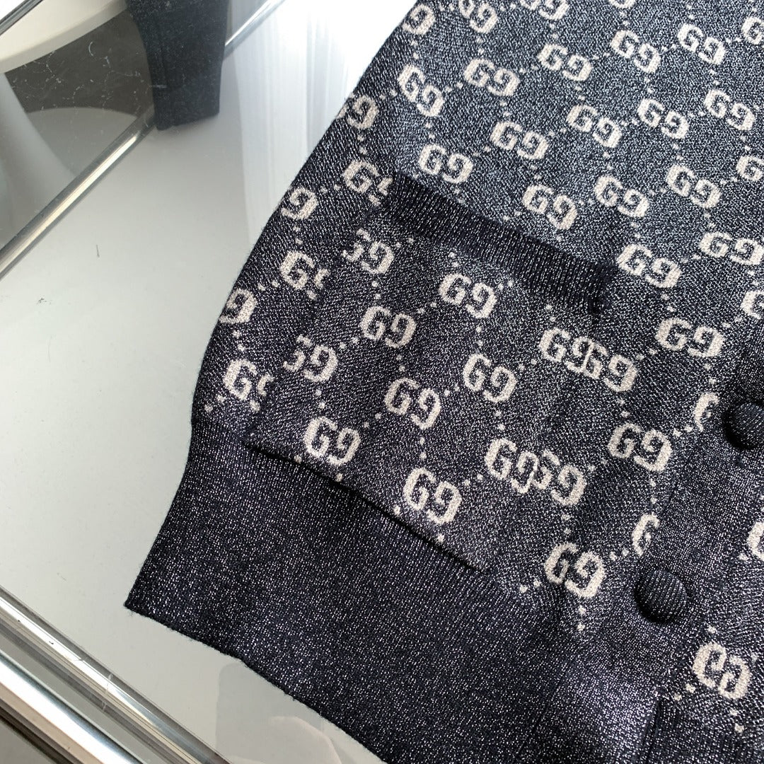 Gucci Silver Thread Jacquard Crewneck Sweater – Autumn/Winter Collection