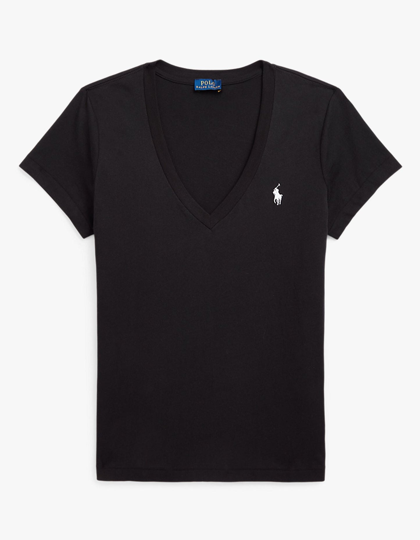 V Neck Short Sleeve T-Shirt - Black