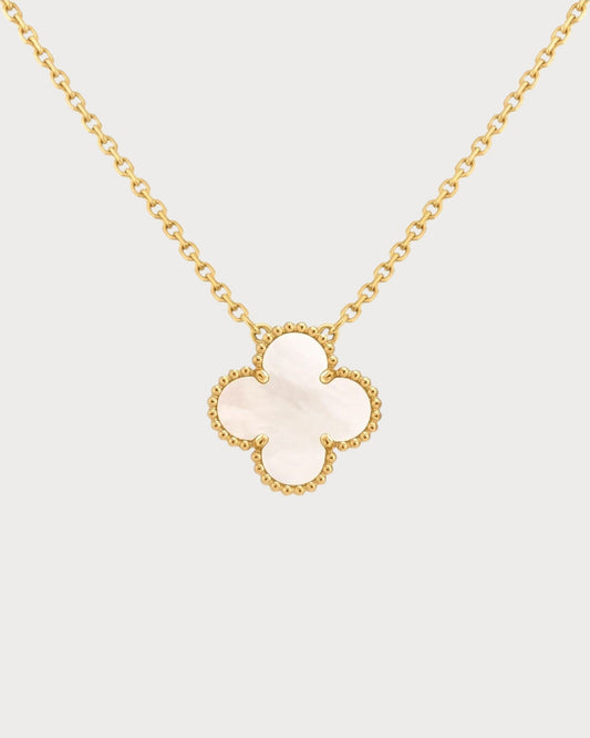 VAN CLEEF & ARPELS Vintage Alhambra White Pendant 18k(Yellow Gold)