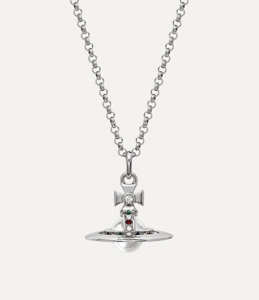 VIVIENNE WESTWOOD Tiny Orb Pendant Necklace Brass(Silver)